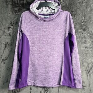 Columbia Jacket Cowl Neck Pullover LG Waffle Knit Omni-Wick Purple